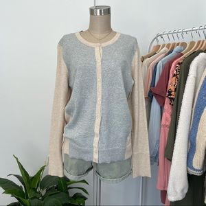 Grey & Taupe Merona Cardigan Sweater - Size XL EUC